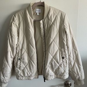 Nine West - Quilted Bomber Jacket Cream S